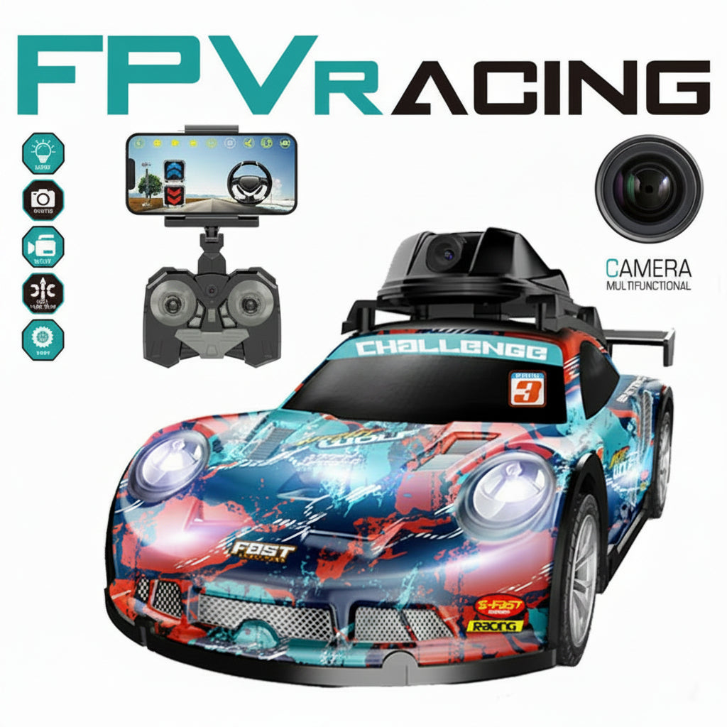 WIFI REAL TIME RC CAR, FPV Camera Racing Car 4CH PVC Drift Car Real-time Video Take Photos With Lights