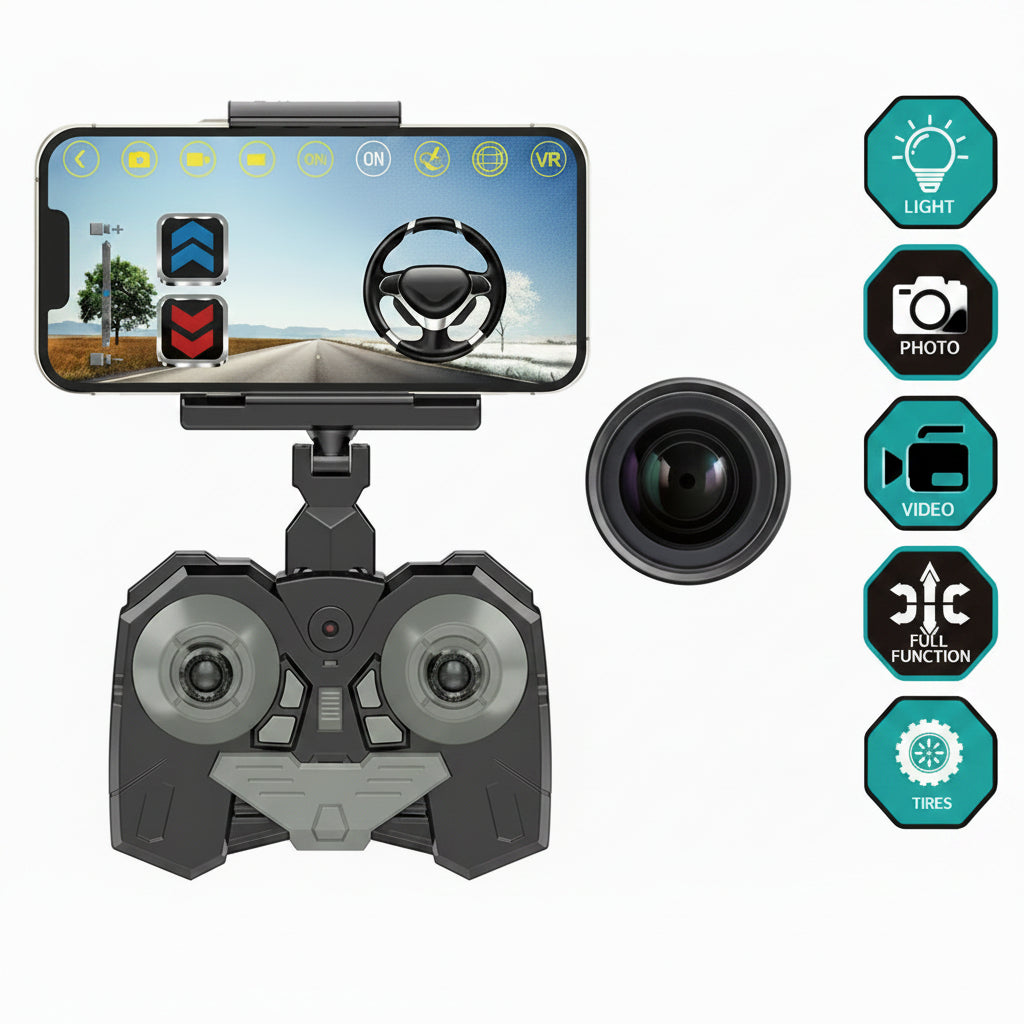 WIFI REAL TIME RC CAR, FPV Camera Racing Car 4CH PVC Drift Car Real-time Video Take Photos With Lights