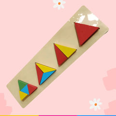 WOODEN 3D FRACTION SHAPES PUZZLE BOARD -Rectangle Pack of 1