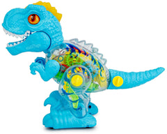 Walking DIY Dinosaur Transparent Gear Toy with Light & Sound