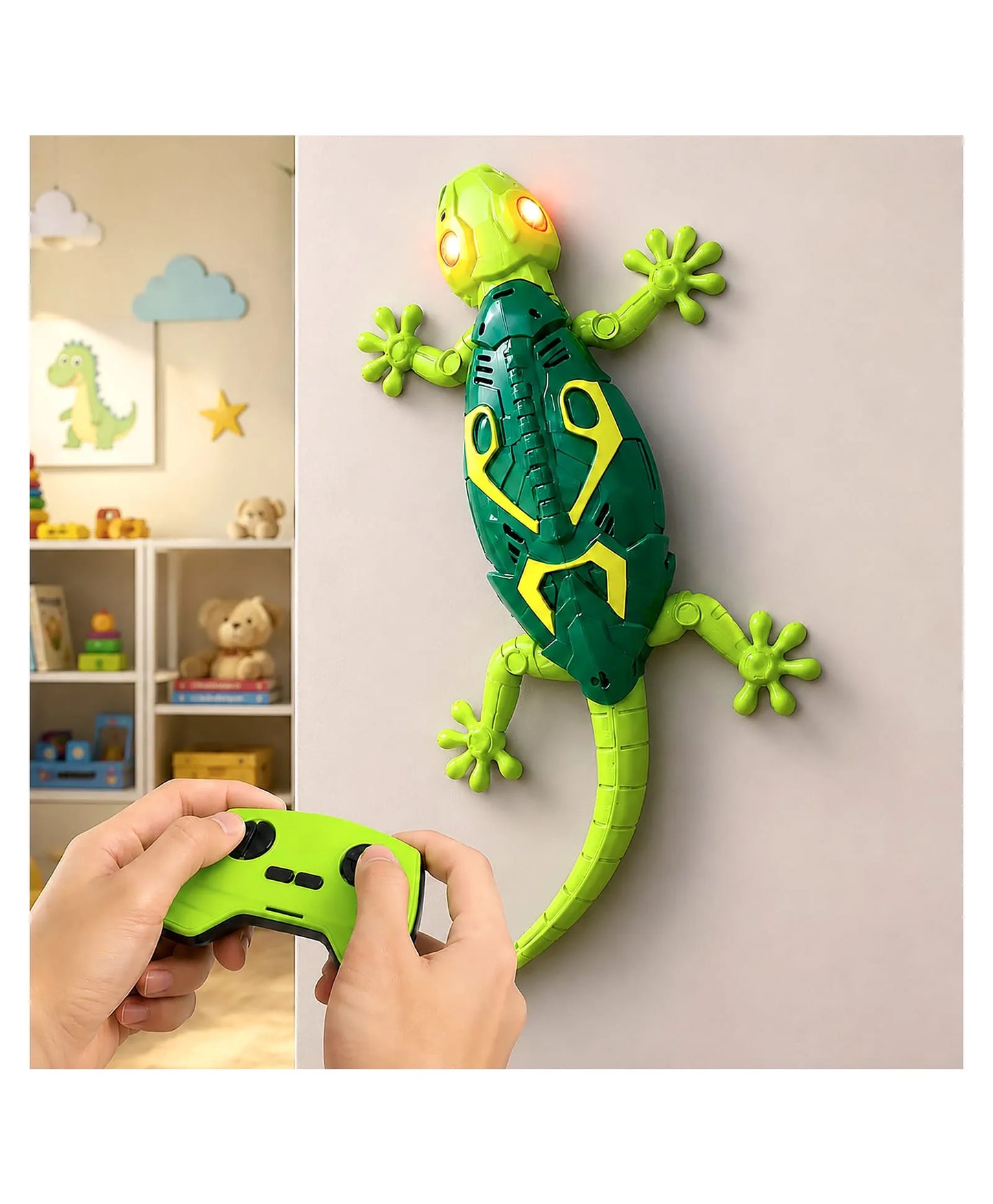 Wall Mounted Moving Lizard, Remote Control Rechargeable Lizard, 360° Rotation Remote Control Lizard Toy