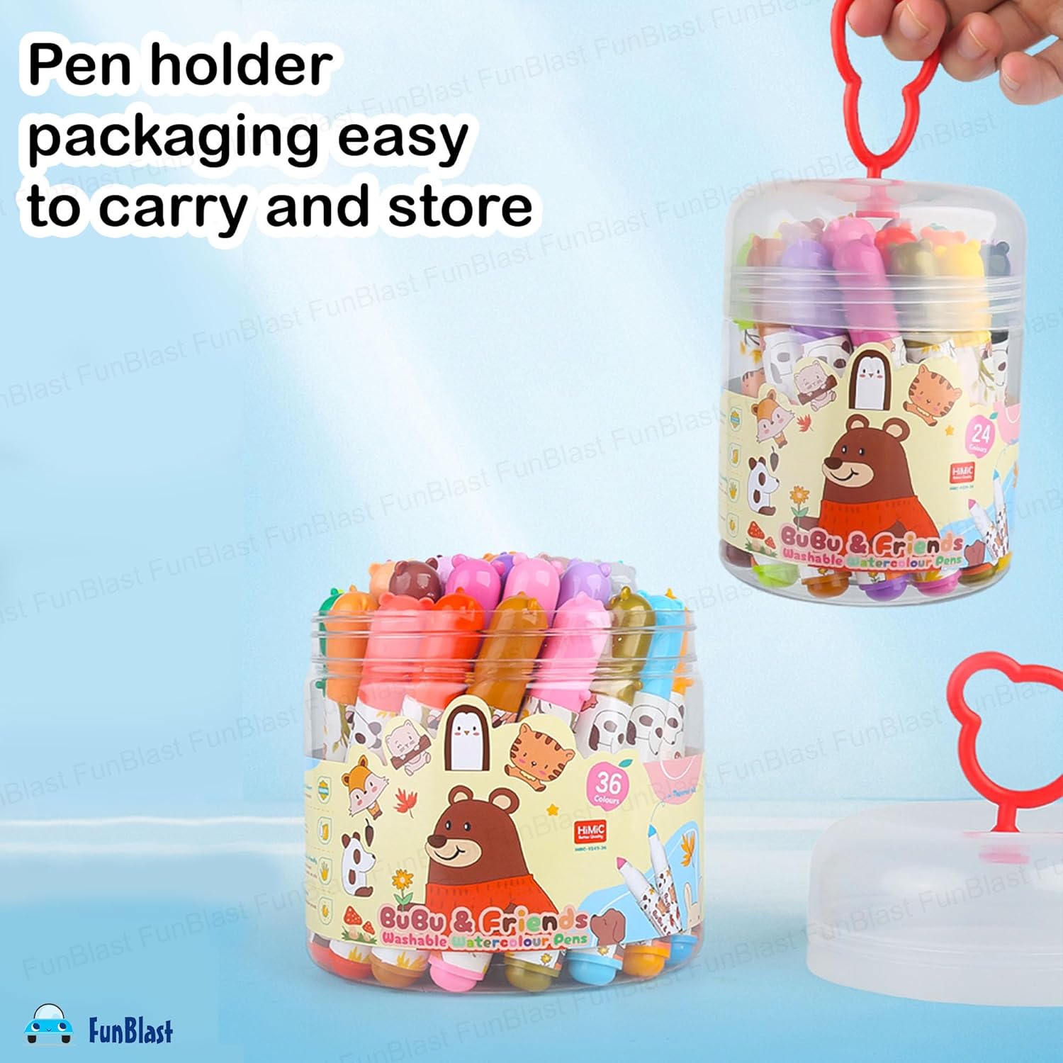 Washable Water Colour Pens,Colour Sketch Pens Set for Kids, Cute Art Supplies (24 Pieces)