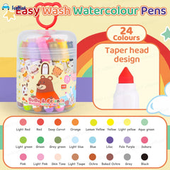 Washable Water Colour Pens,Colour Sketch Pens Set for Kids, Cute Art Supplies (24 Pieces)