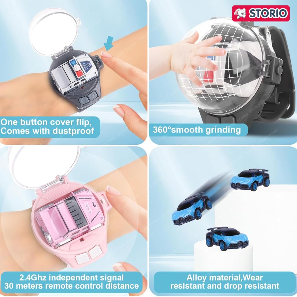 Mini watch Remote Control Car, Easy Control Safe 98.4ft Remote Control Distance Cute Wrist Racing Car Watch Silicone Strap with Dust Cover for Outdoor Any 1