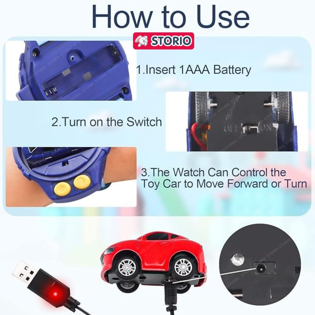 Mini watch Remote Control Car, Easy Control Safe 98.4ft Remote Control Distance Cute Wrist Racing Car Watch Silicone Strap with Dust Cover for Outdoor Any 1
