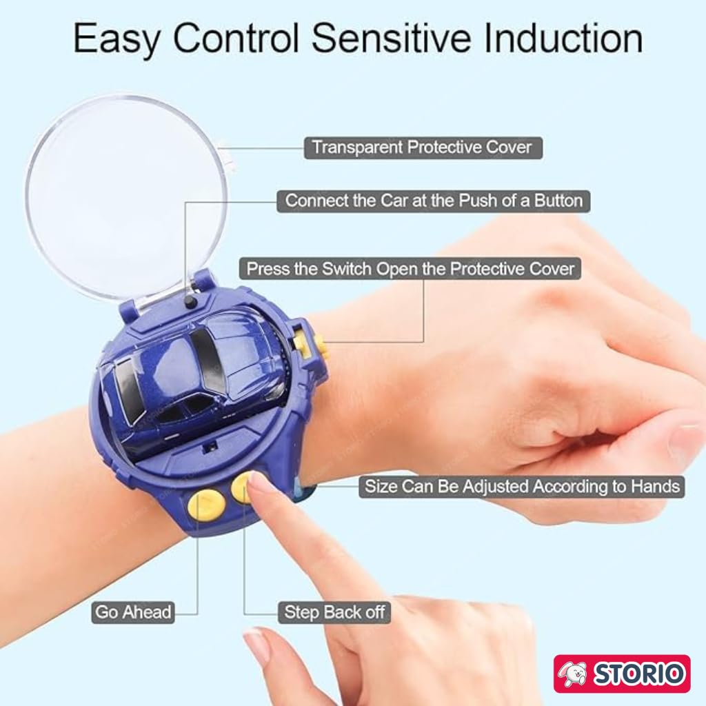 Mini watch Remote Control Car, Easy Control Safe 98.4ft Remote Control Distance Cute Wrist Racing Car Watch Silicone Strap with Dust Cover for Outdoor Any 1