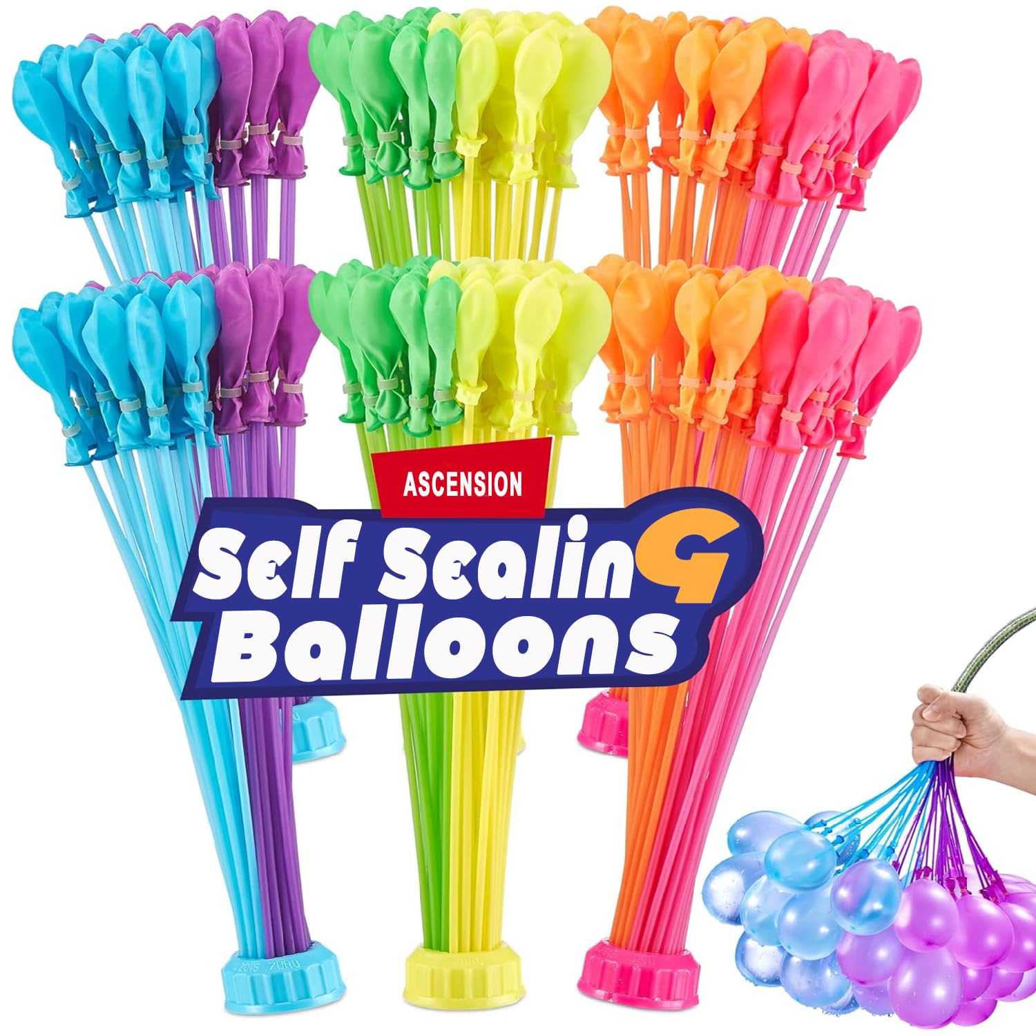 Self sealing    Water Balloons, Latex Water Balloon, Easy To Fill and Tie (37 in Each Bundle, 111 in a Pack of 3 Bundles)