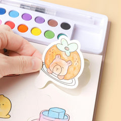 Watercolor Painting Book Set – DIY Graffiti Coloring Note-Book with Watercolor - Random Design