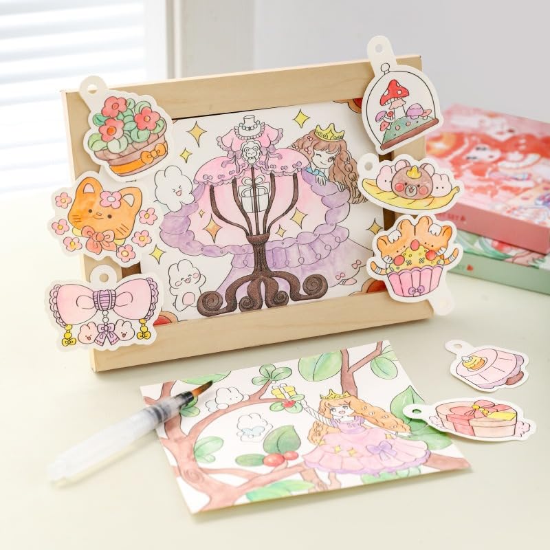 Watercolor Painting Book Set – DIY Graffiti Coloring Note-Book with Watercolor - Random Design