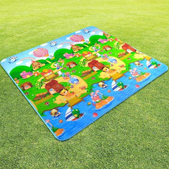 Waterproof Double Side Playmat for Babies Crawling Mat for Kids (Large Size Random Print) with Zip Bag (120 cm x 180cm) (6 feet *4feet)