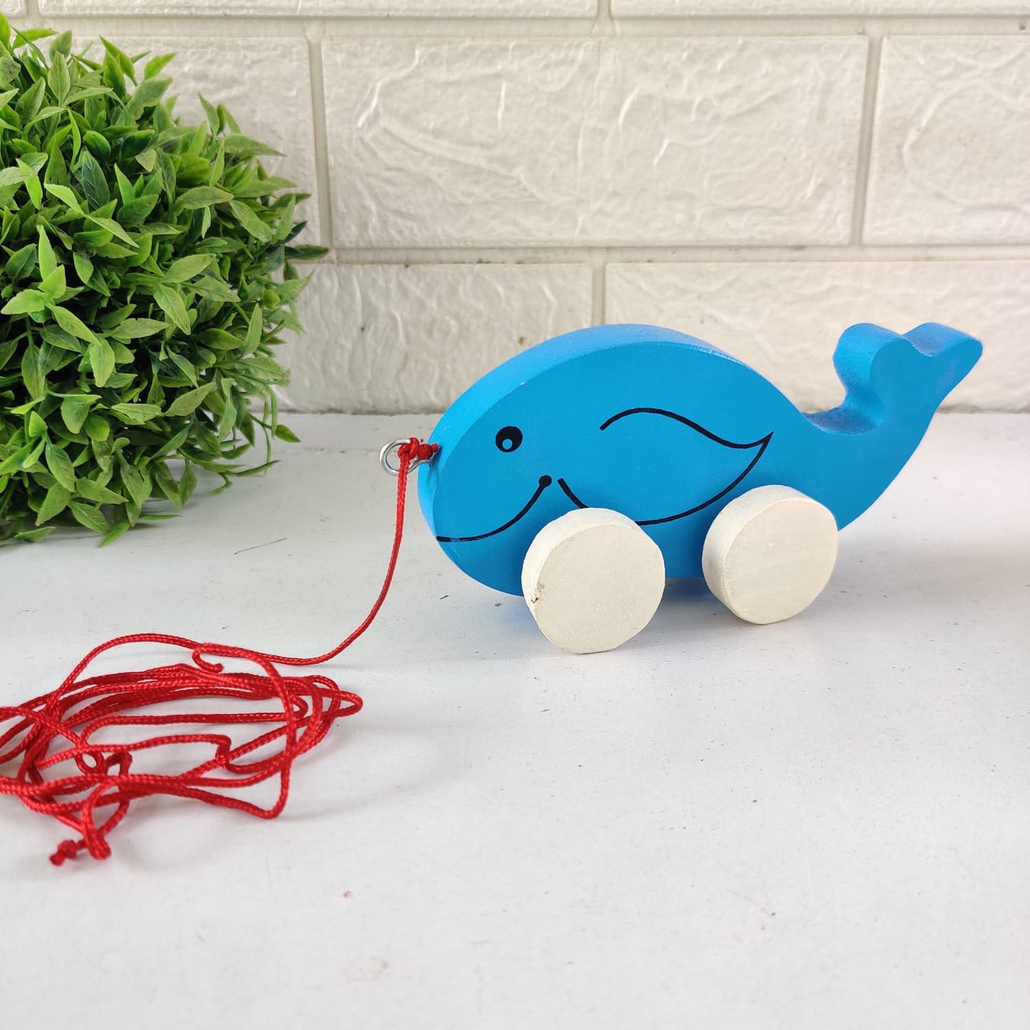 TOYSTOREY  Wooden Fish Cart Pull Along for 1-3year
