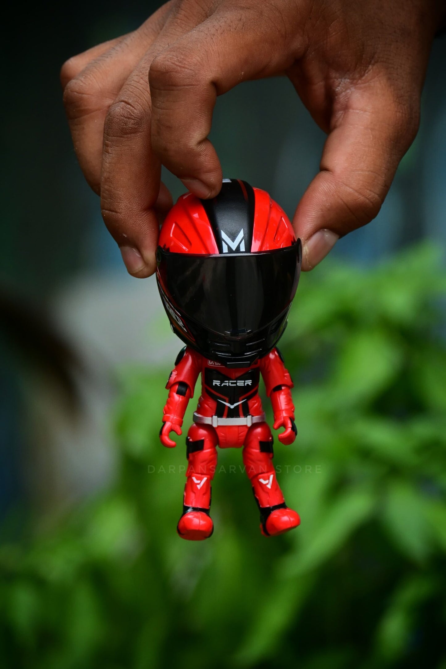 2-in-1 Transforming Helmet Toy | Die-Cast Metal Racer Mini Figure | Motorcycle Action Collectible (Helmet Rider) (Without Bike)-Any 1