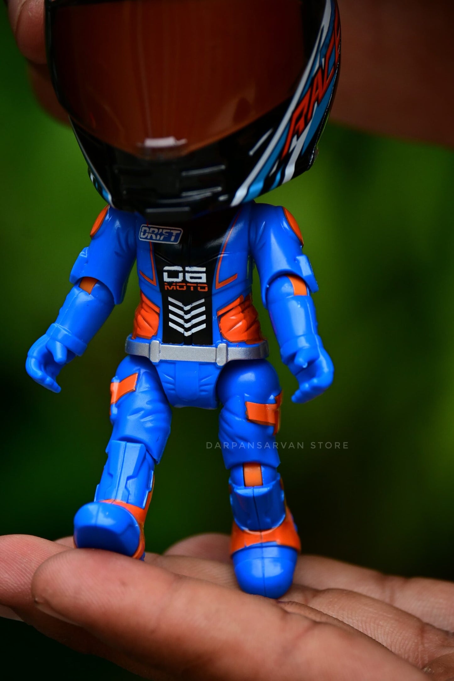 2-in-1 Transforming Helmet Toy | Die-Cast Metal Racer Mini Figure | Motorcycle Action Collectible (Helmet Rider) (Without Bike)-Any 1
