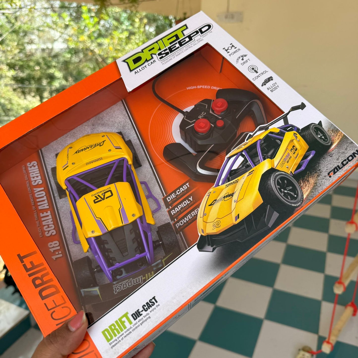 Alloy Metal Racing Model Super Sports Remote Control Car with Rubber Tyres