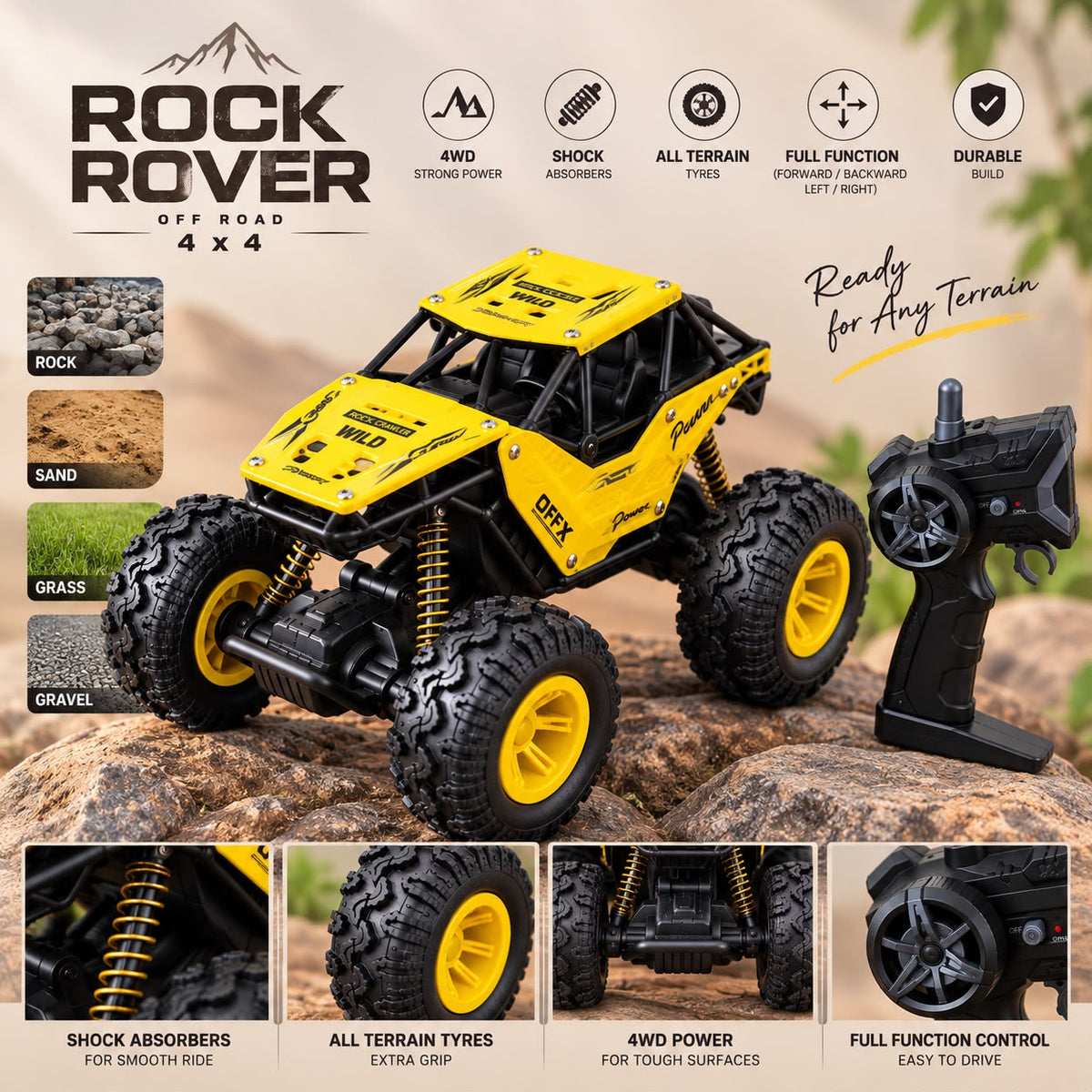 Rock Rover Offroad 4*4 RC Car with Smoke Effect