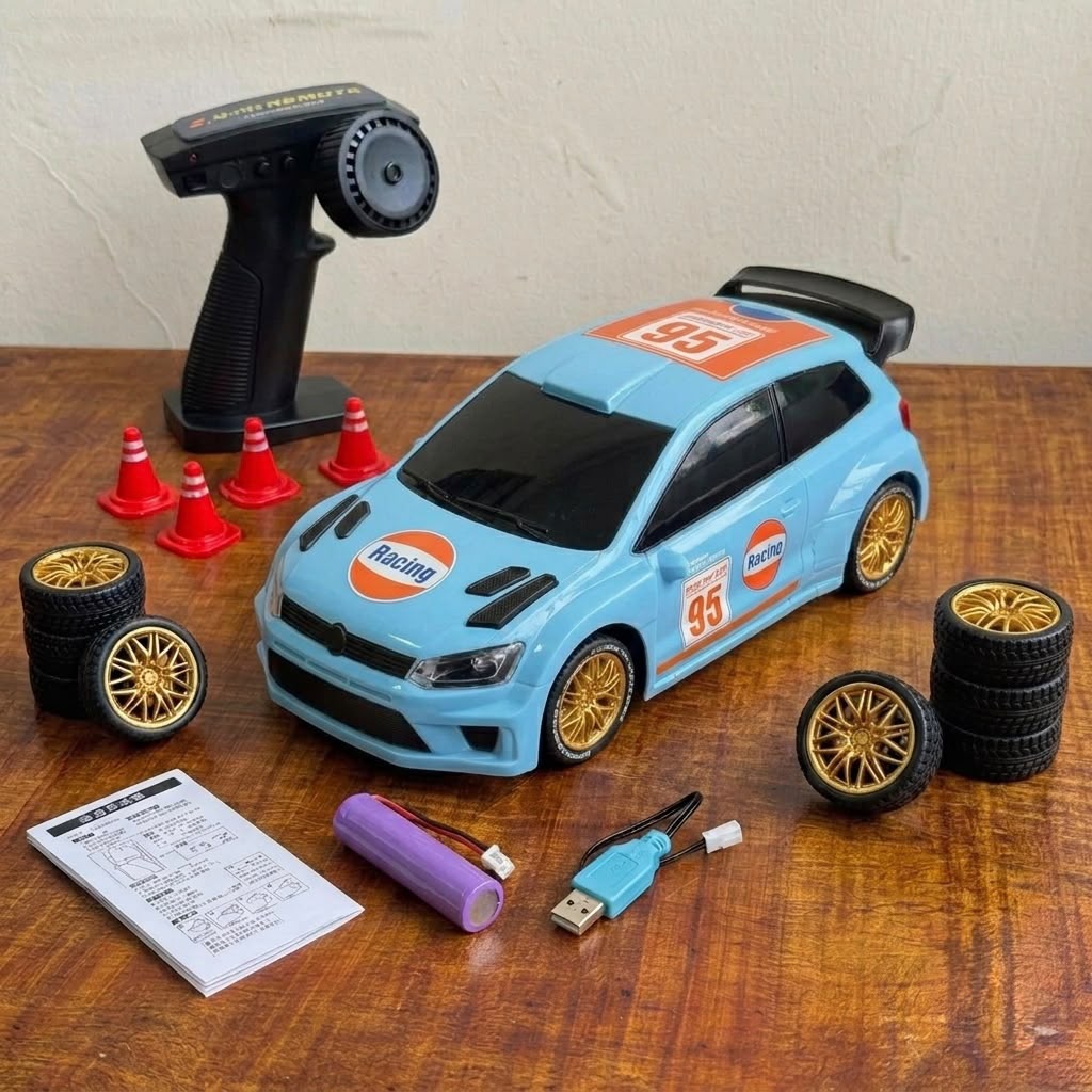 1:24 Scale Volkswagen Polo Rally 95 RC Drift Car – 2.4GHz 4WD Remote Control  High-Speed Drifting