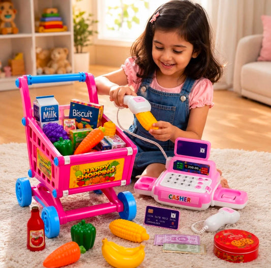 My Groceries Purchase Mini Realistic Shopping Cart Toy for Kids