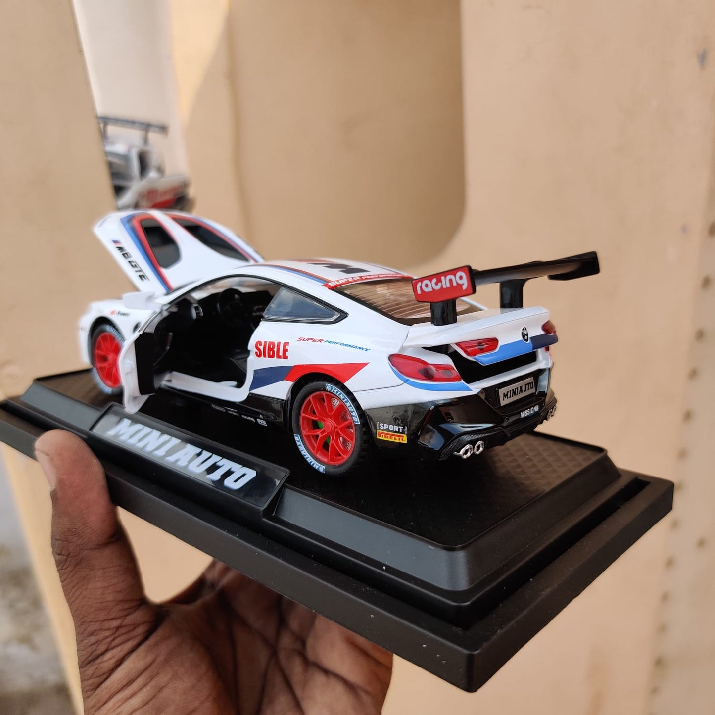 White Mercedes BMW -AMG GT3 1:32 scale die-cast model