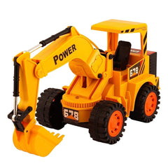 Wired Remote Control JCB Excavator Toy Truck, Construction Shovel Loader with 360° Rotation, Full-Function Steering & Working Bucket, Durable ABS, Rubber Tyres – Yellow