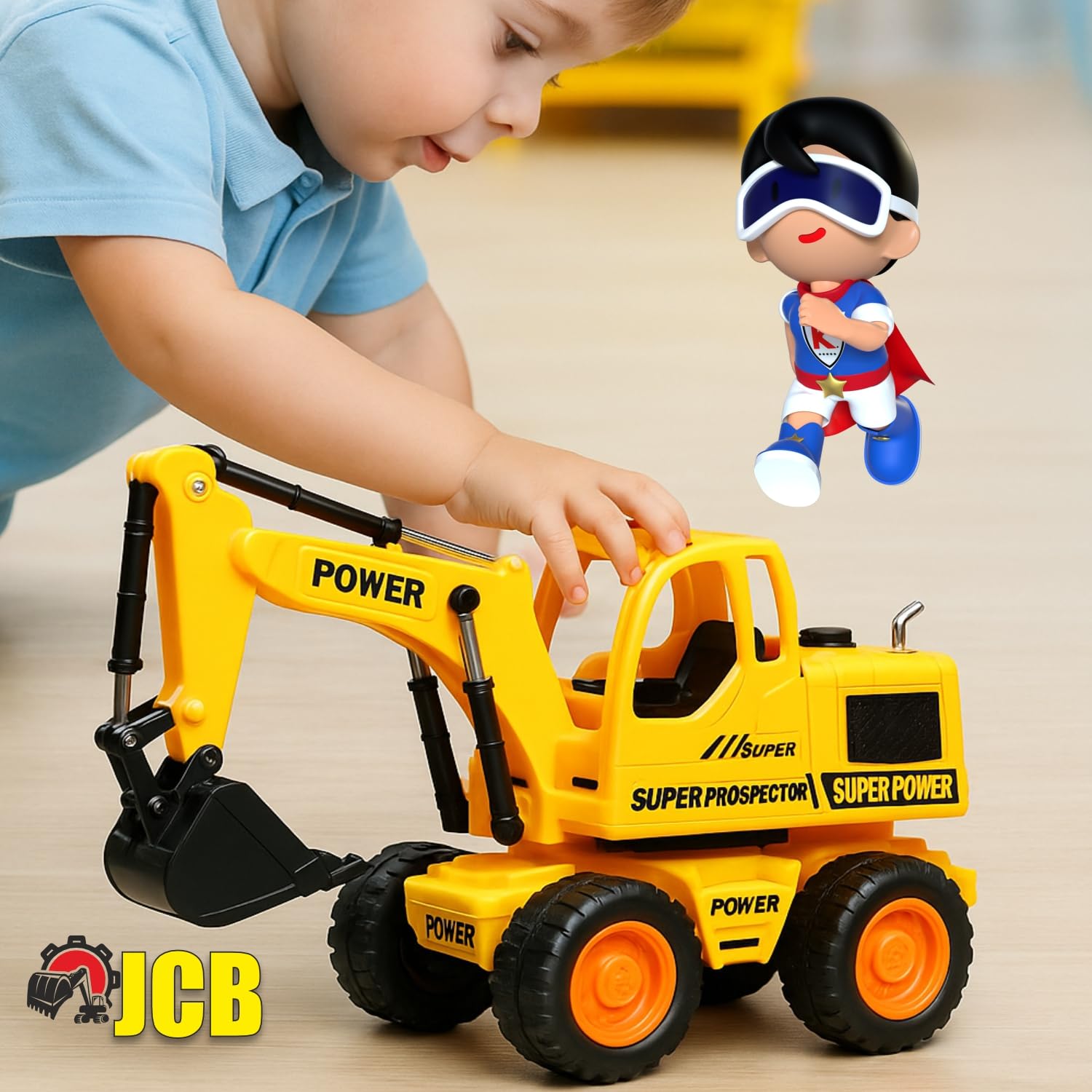 Wired Remote Control JCB Excavator Toy Truck, Construction Shovel Load ...
