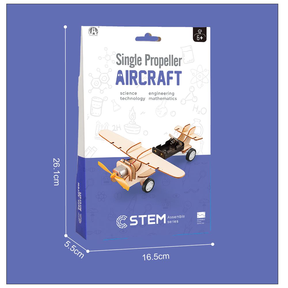 Wood STEM Single Propeller Aircraft - DIY