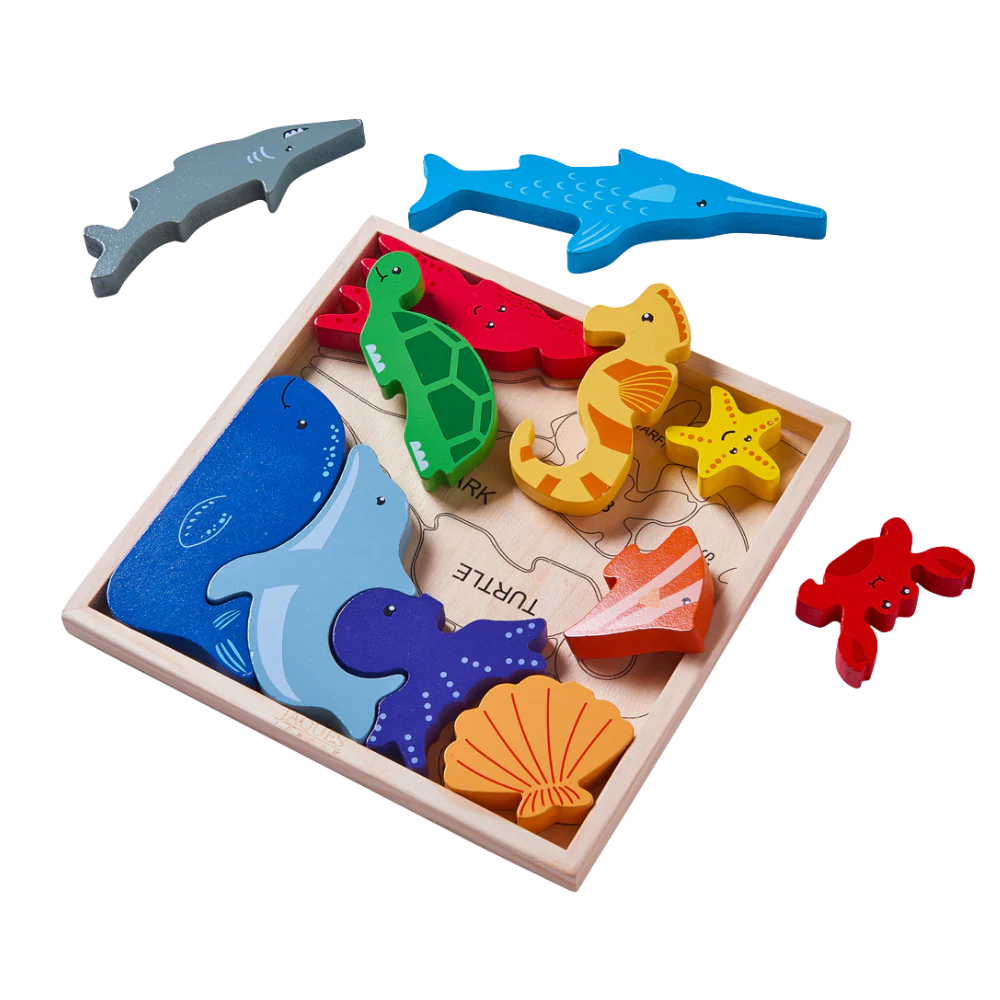 Wooden 3D Cognitive Puzzle Board - Sea Animal
