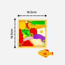 Wooden 3D Cognitive Puzzle Board - vitamins