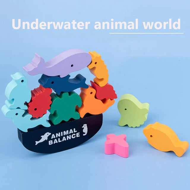 Wooden Animal Balancing Game