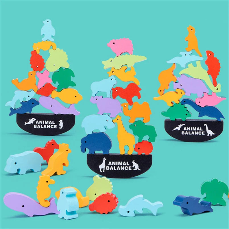 Wooden Animal Balancing Game