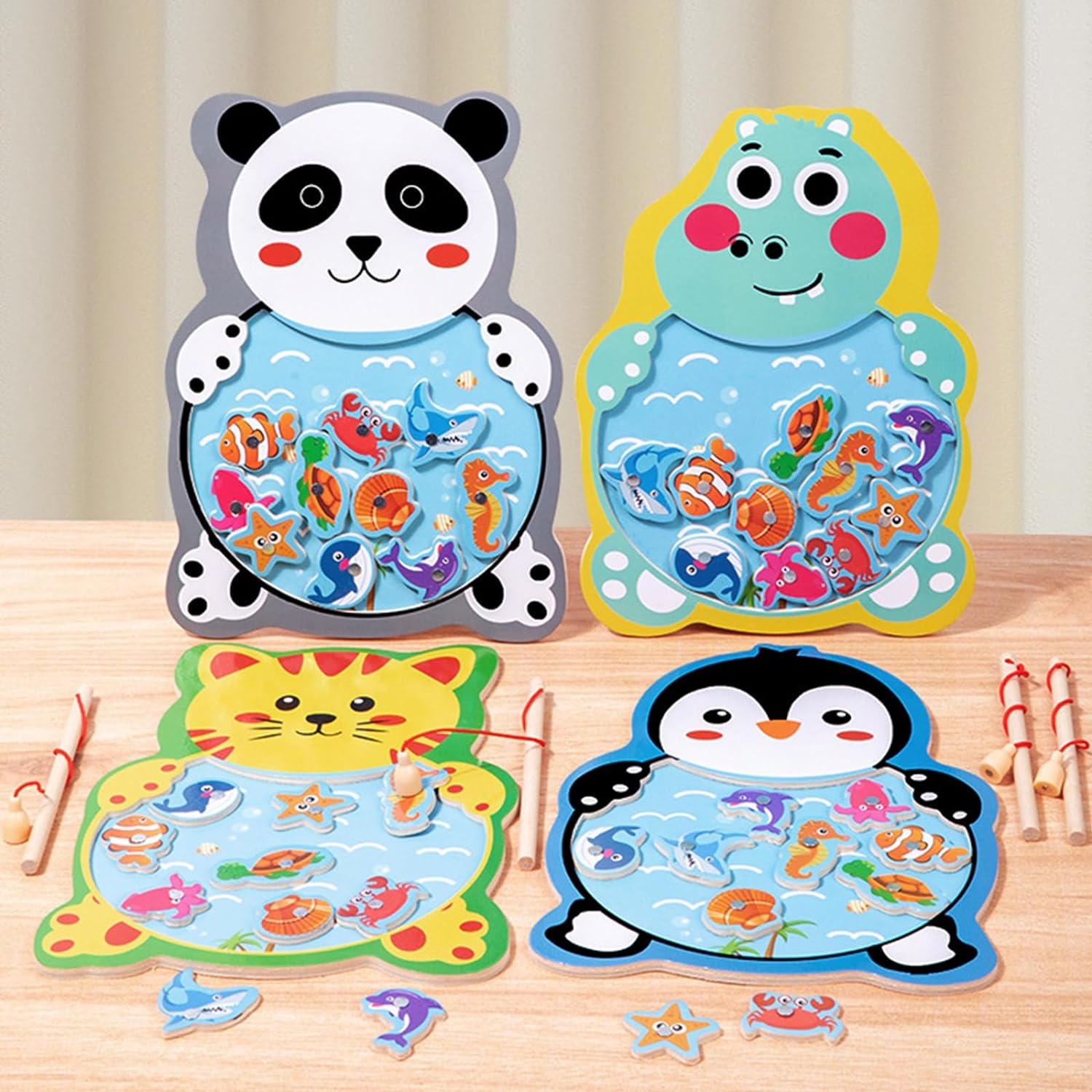 Wooden Board Fishing Game Set - pack of any 1