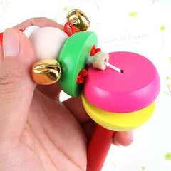 Wooden Cartoon Animal Rattle with 2 bells Multicolor- Any 1 Random