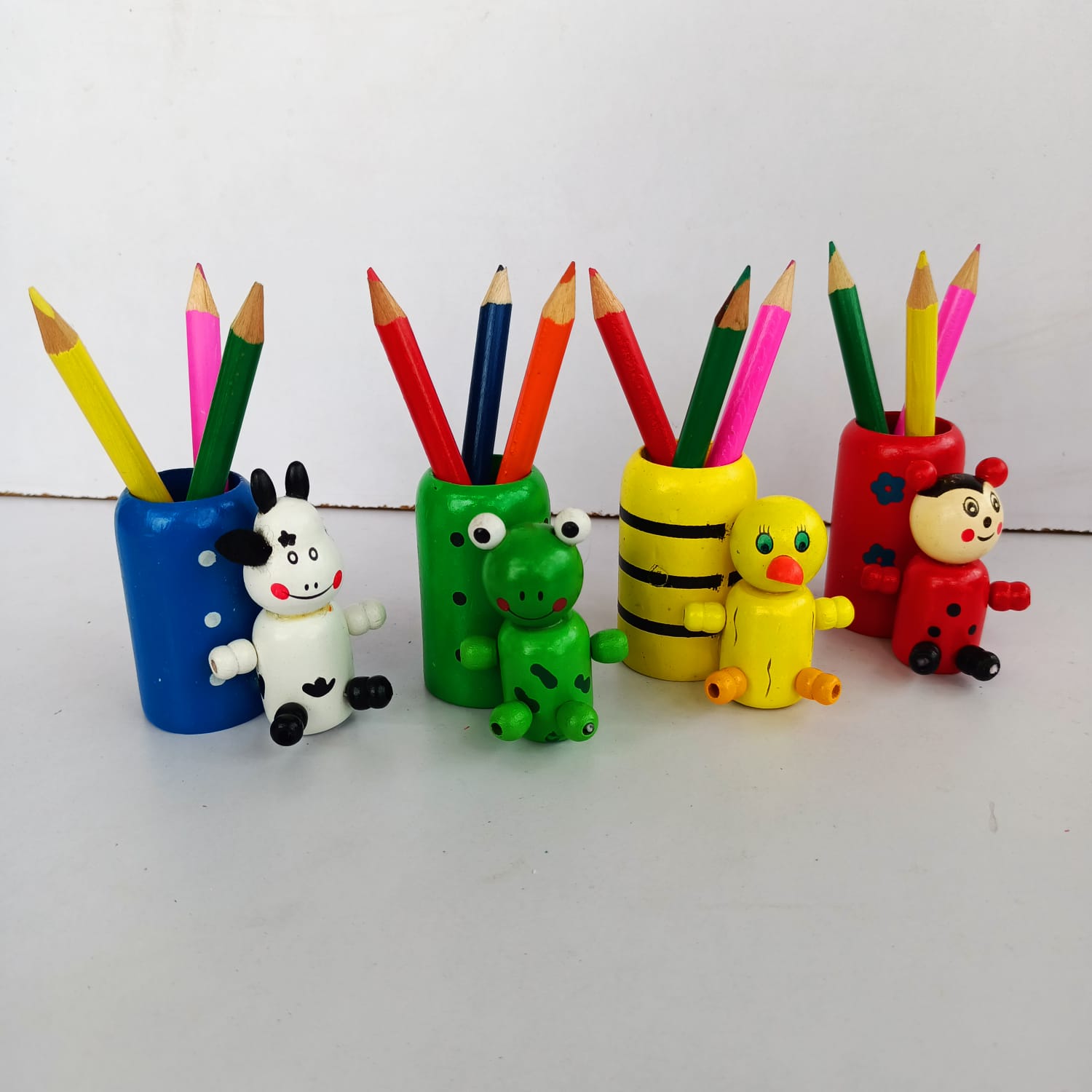 Wooden Cartoon Pen stand - Pack of Any 1