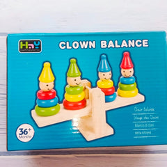 Wooden Clown Balancing Game Toy Seesaw Game fo Kids