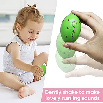Wooden Colourful Egg Shaker Rattle For Babies - Any 1 Random