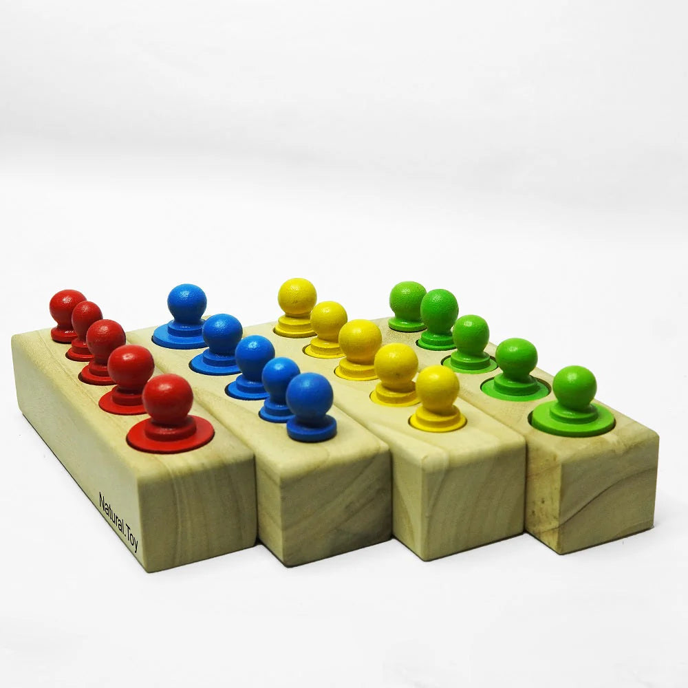 Wooden Colourful Knobbed Cylinder