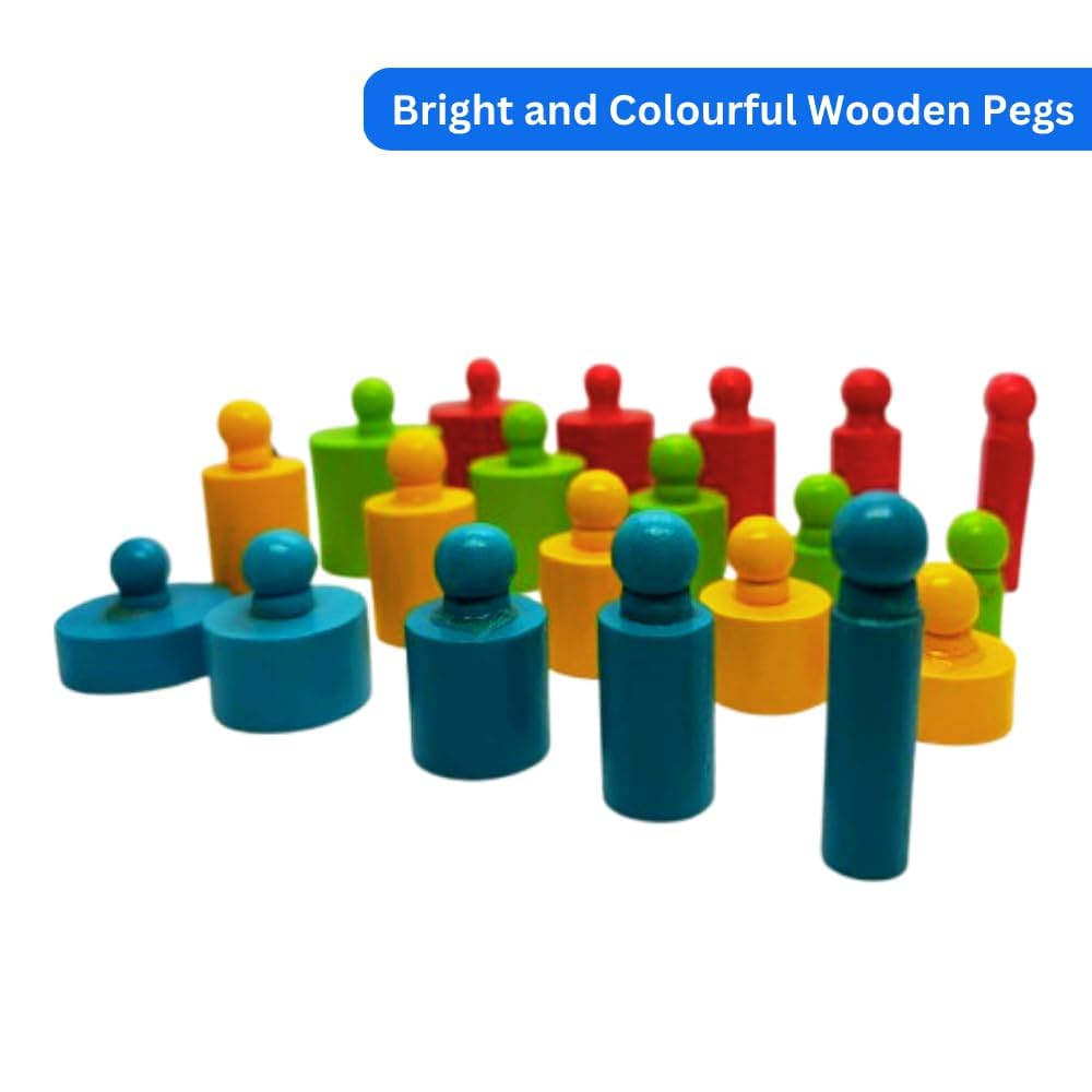 Wooden Colourful Knobbed Cylinder
