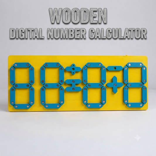 Wooden Digital Number Calculator Puzzle