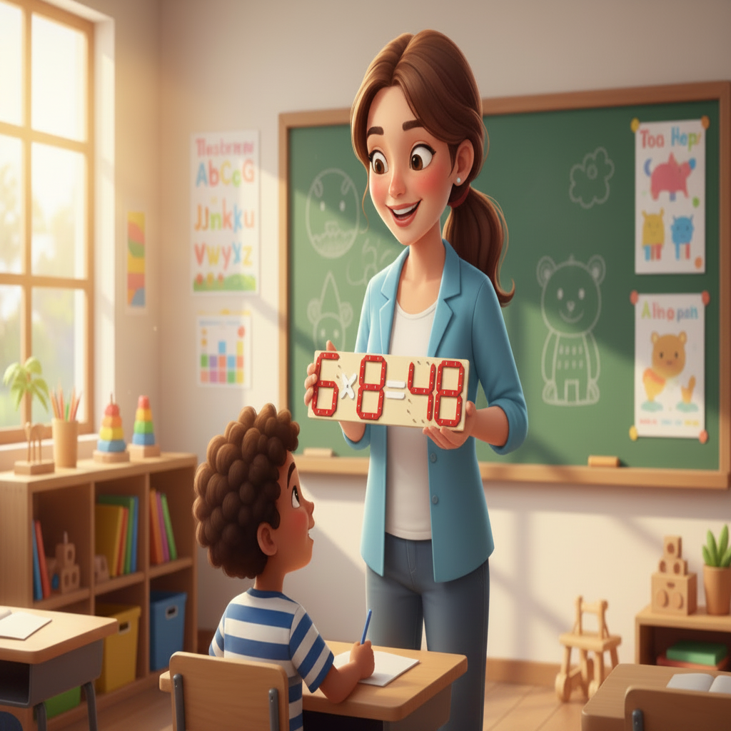 Wooden Digital Number Calculator Puzzle