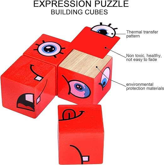 Wooden Face Change Cube Blocks pack