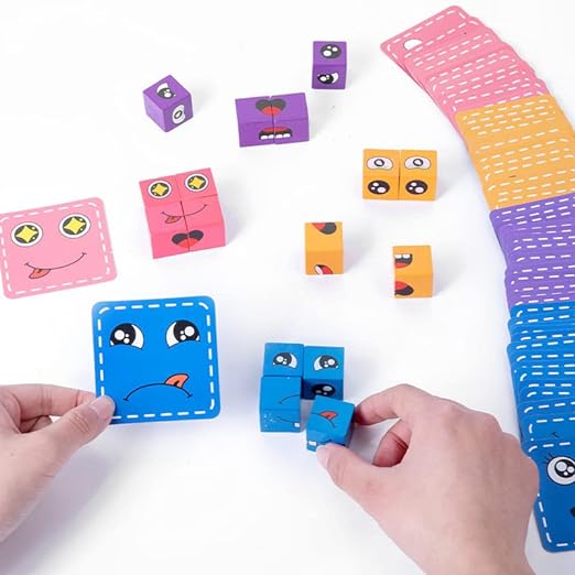 Wooden Face Change Cube Blocks pack