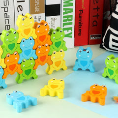 Wooden Frog Jenga Fishing Game