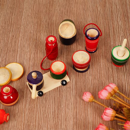 Wooden Gas Kitchen set with Mixer