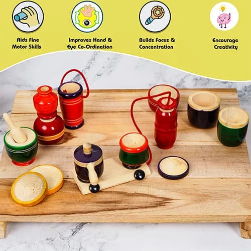 Wooden Gas Kitchen set with Mixer