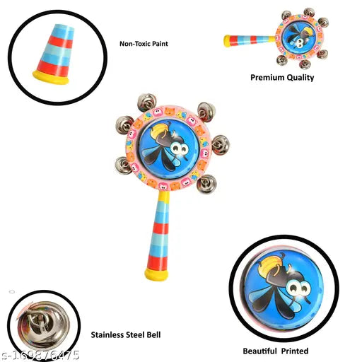 Wooden Globe Bell Rattle - pack of 1 small