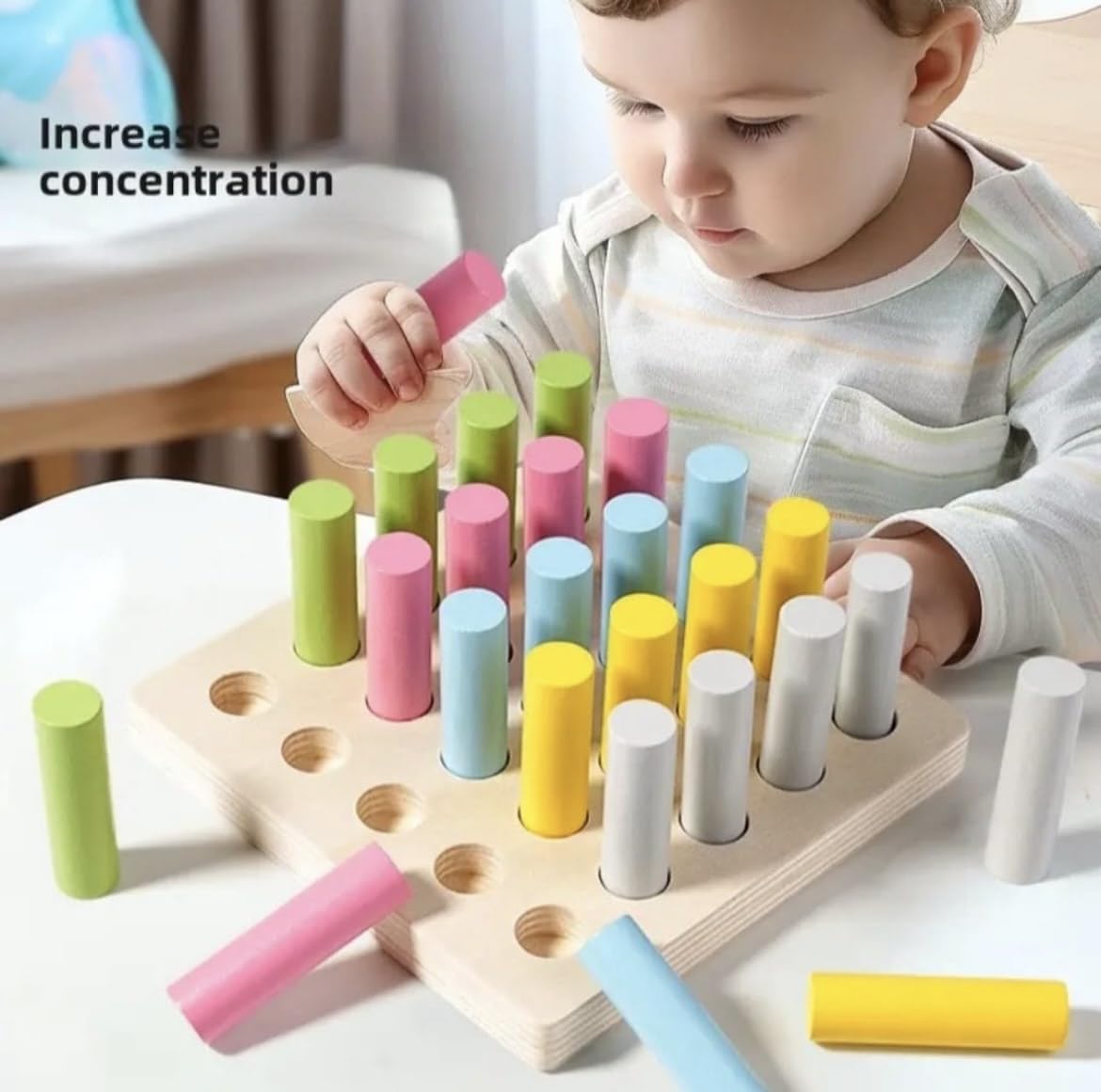 Wooden Inserted Cylindrical Body-Occupational Therapy Toy