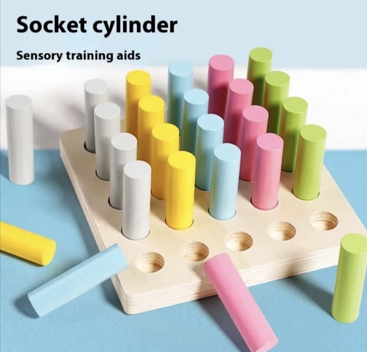 Wooden Inserted Cylindrical Body-Occupational Therapy Toy