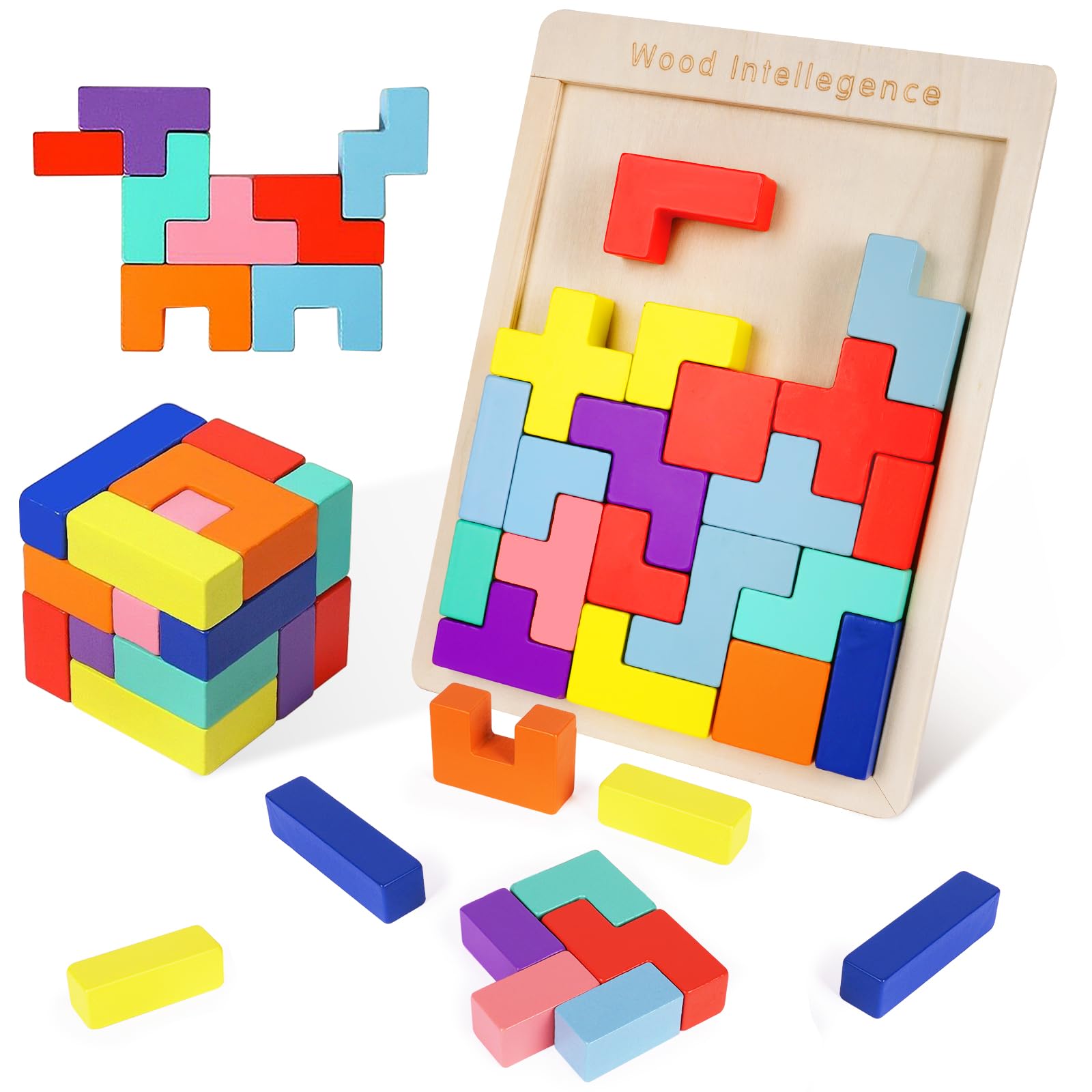 Wooden Intelligence Russian Blocks Puzzle - tanagram