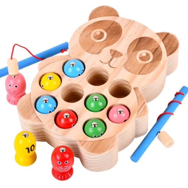 Wooden Magnet Fishing Game - Panda Fishing