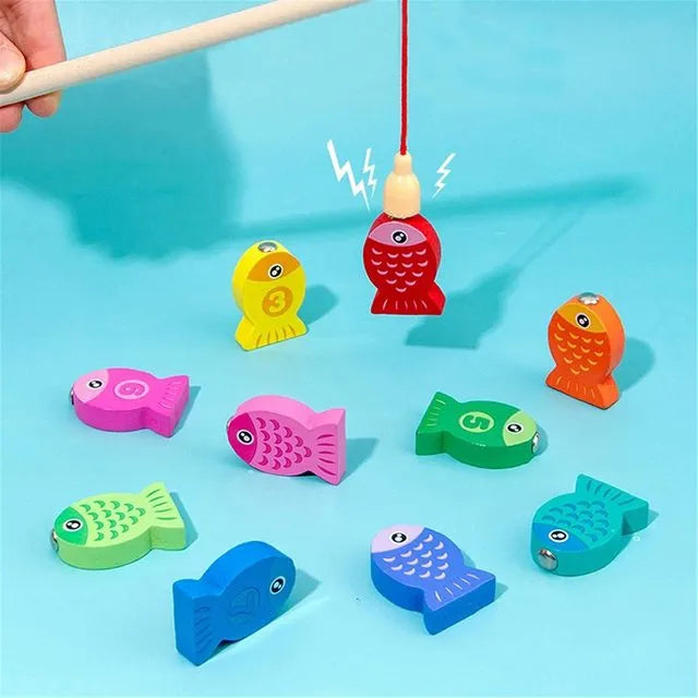 Wooden Magnet Number Fishing 1 to 10