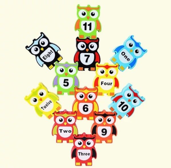 Wooden Owl Stacker toy - Owl Balancing Game